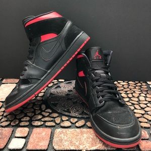 Nike Air Jordan One in Black and Red